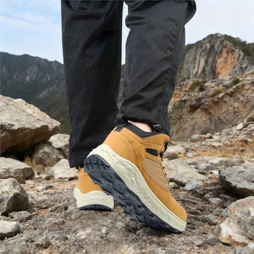Image of Blapek Steel Toe Boots for Men Puncture Resistant Work Shoes Slip Resistant Leather Safety Sneakers Lightweight Breathable Comfortable Industrial Footwear