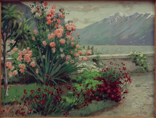 Cuadro en lienzo de jardín de flores de Melchior Lechter para pared de dormitorio 60x90cm
