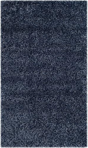 Image of Shaggy Carpet for Home 6X8 FEET Ultra-Soft, Thick, and Stylish Shag Texture Ideal for Living Room, Bedroom, or Office - Easy to Clean and Perfect (Dark-Blue,)