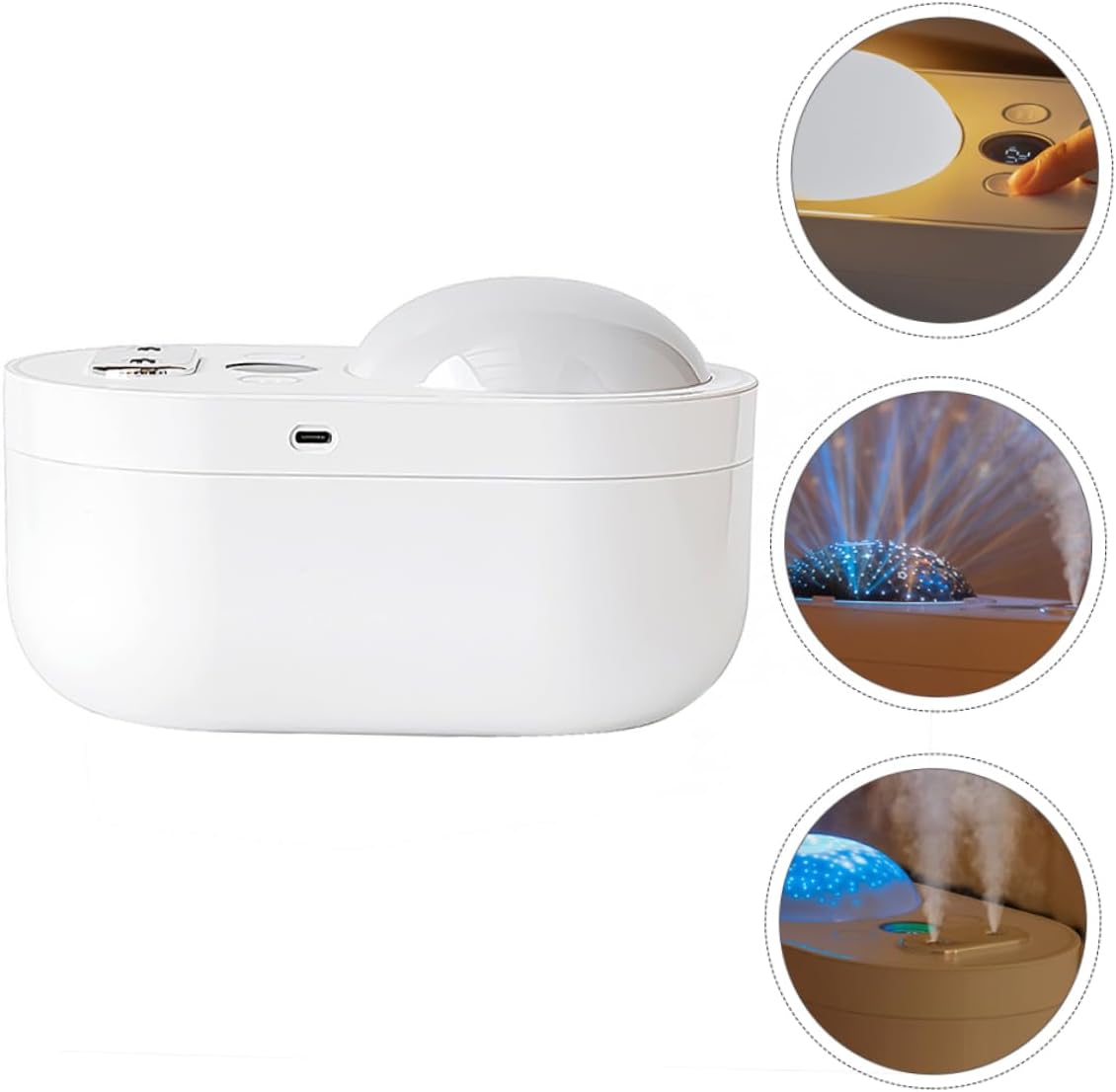 1pc Multi-purpose Projector Humidifier Silent Spray Usb Rechargeable Capacity Home Diffuser Night Light for Relaxation and