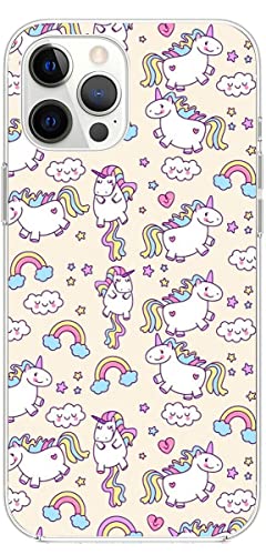 Mixroom - Cover Custodia Back case In TPU Silicone Morbido Per iPhone 15 PRO Fantasia Unicorni Colorati M586