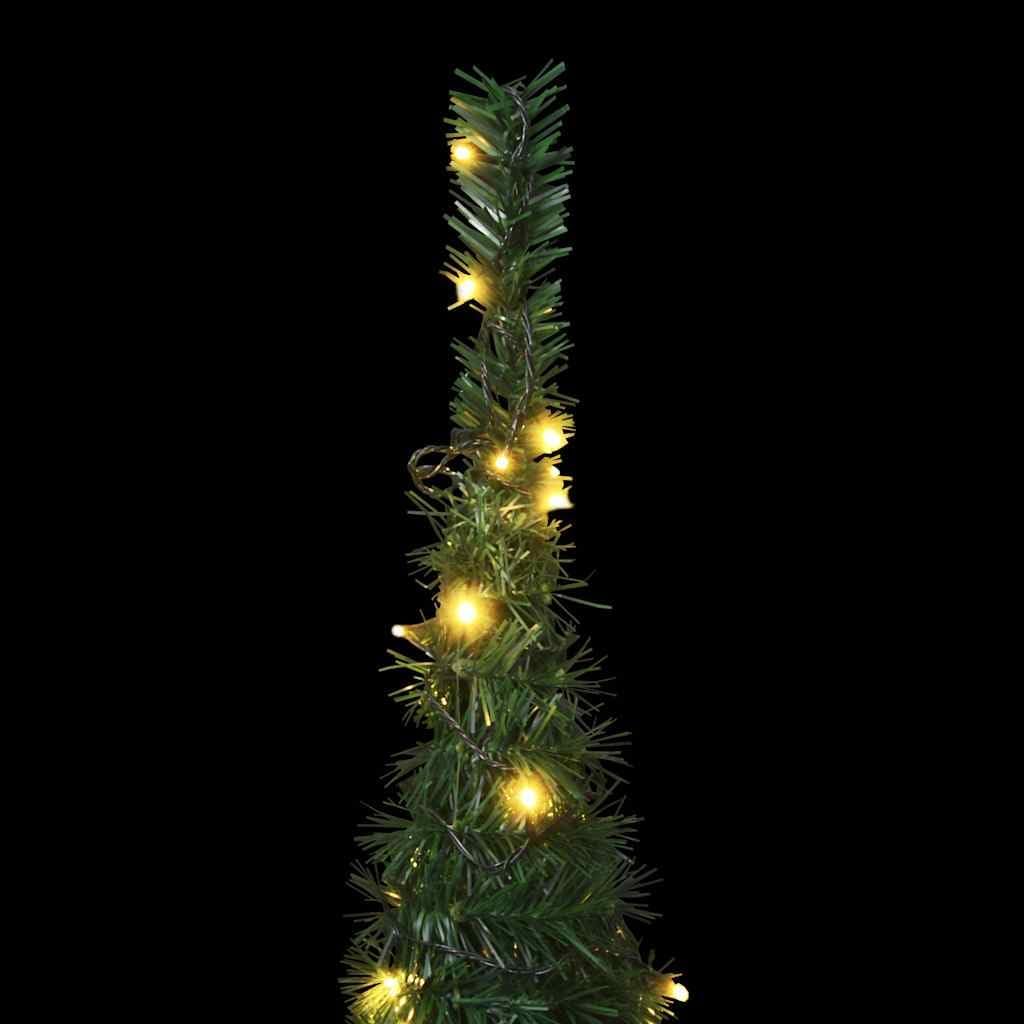 vidaXL Pop-up String Artificial Pre-lit Christmas Tree, Holiday Party Decoration Xmas Tree, Christmas Ornament for Indoor Outdoor, Green