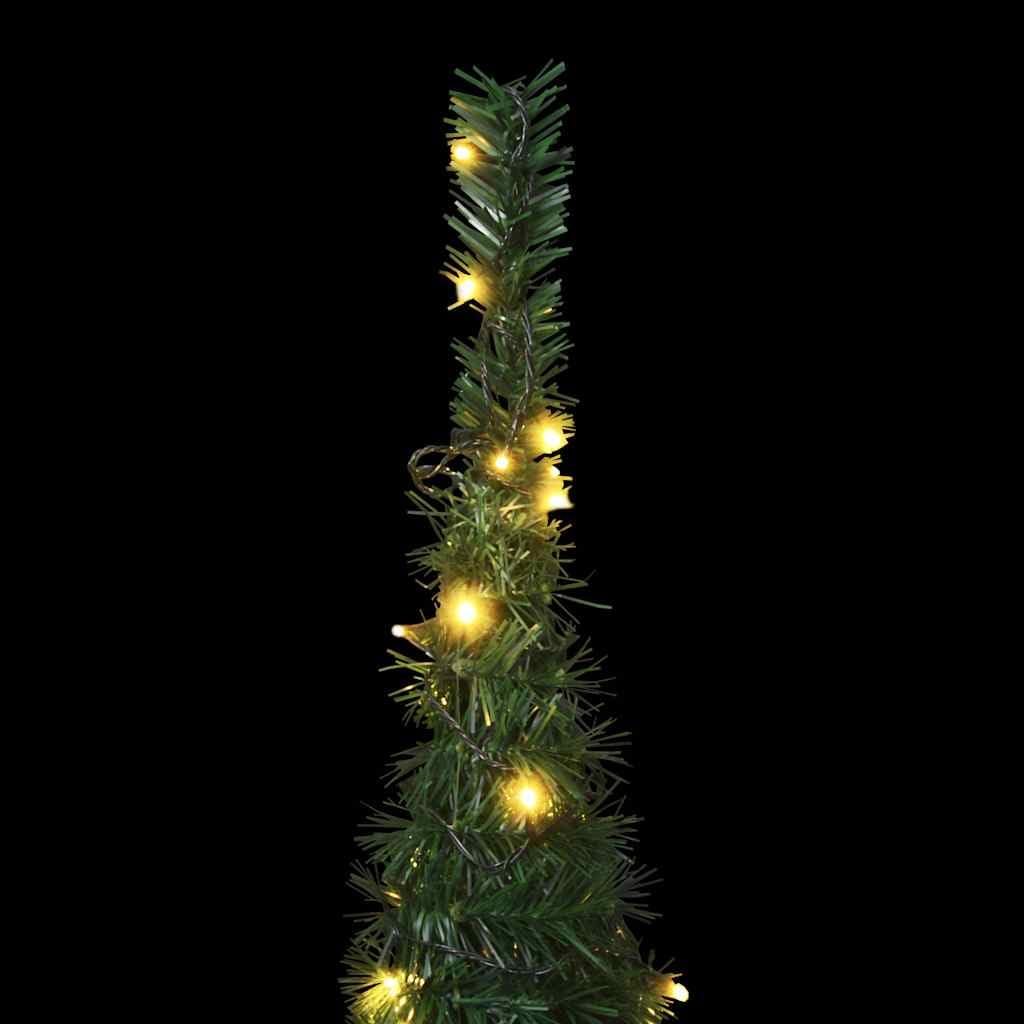 vidaXL Sapin de Noël Artificiel avec Guirlandes et LED Arbre de Noël Décoration de Vacances Jardin Patio Arrière-Cour Extérieur Vert 150 cm, 321523