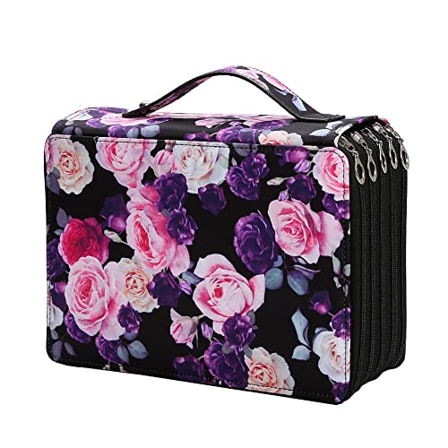 Evarbuild Trousse à crayons de couleur 250 emplacements avec fermeture éclair - Grande capacité - Pour étudiant ou artiste Cover