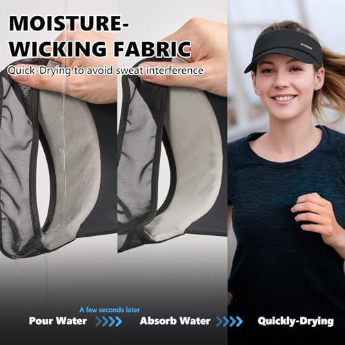 Image of Sukeen Sports Sun Visor Men Women Lightweight Portable Cooling Stretchy Visor Hat for Running, Golf, Daily Wear
