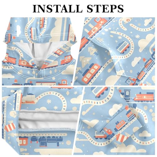 KLL Funny Steam Train Boys And Girls Sweatshirts Casual Pullover Hoodie Kangaroo Pocket3