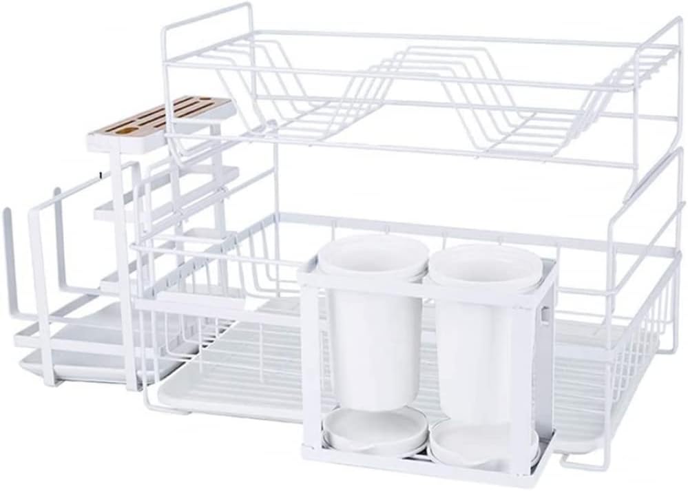 Dish Drainers Dish Drainers Dishes Drying Rack Drain Rack Dish Rack Multifunction Kitchen Storage Rack Wrought Iron Baking Paint Dish Drainers -Green