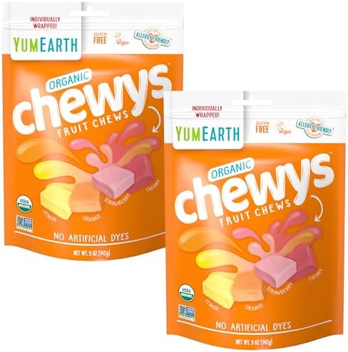 Amazon.com : YumEarth Organic Chewys Fruit Chews, 5 Ounce (Pack of 2) : Grocery & Gourmet Food