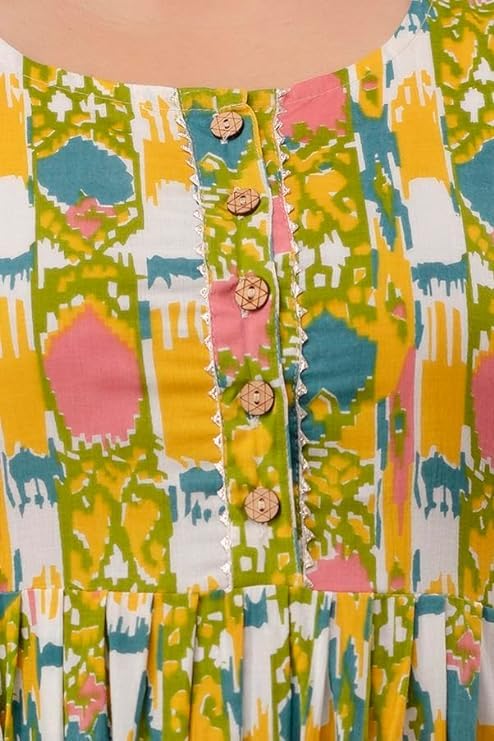 Image of Women's Pure Cotton All Over Printed Maternity Feeding Kurti | All Over Print Maternity Gown