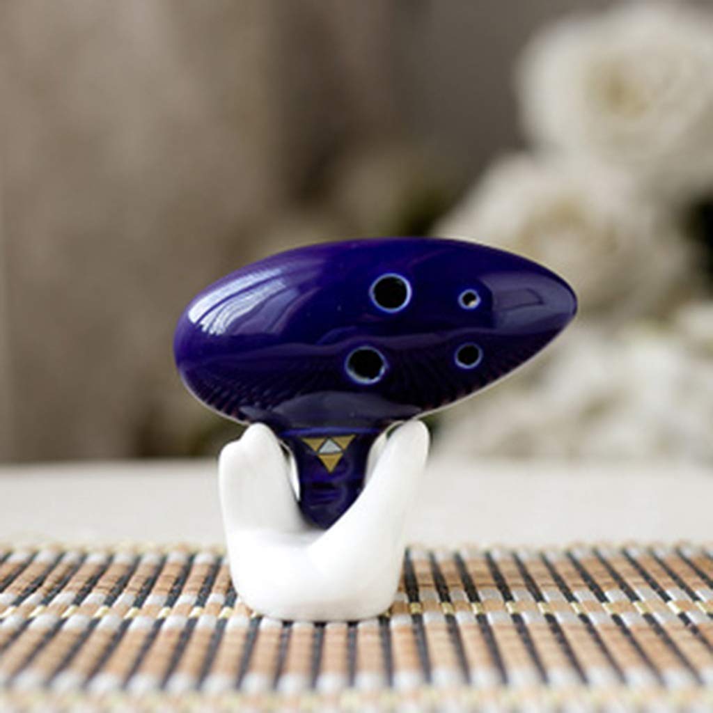 Ocarina, Base en céramique Blanche de Support de Main de collecteur d'Ocarina 6/12 Trous pour Les mélomanes