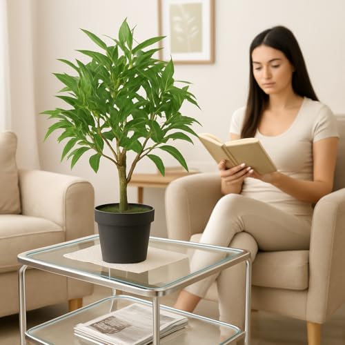 yanka-style Olivenbaum künstlich – Kunstpflanze mit Topf, ca. 65 cm hoch, Deko Pflanze aus Kunststoff, naturgetreuer Blickfang für Wohnung & Büro – Modell JWS2041