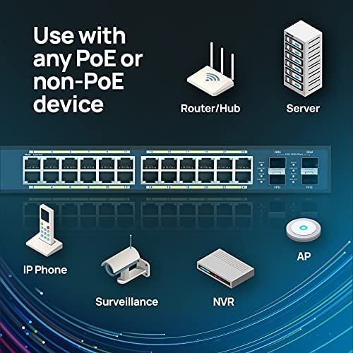Image of EnGenius 24-Port Gigabit 802.3af PoE Layer 2 Managed Ethernet Switch, 4 SFP Ports, 185W PoE Budget with Remote Monitoring (EWS7928P)