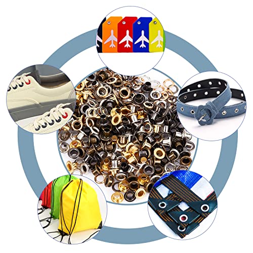 GORGECRAFT 200 Sets 4 Farben Ösen Und Ösen 3 mm Loch Selbsttragende Öse Mini Crop A Dile Ösen Mit Unterlegscheiben Für Papierhandwerk Perlenkerne Kleidung Leder Leinwand
