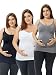 HOFISH Women Cami Top/Nursing Sleepwear Pyjamas Adjsutable Straps Grey,Black.White L
