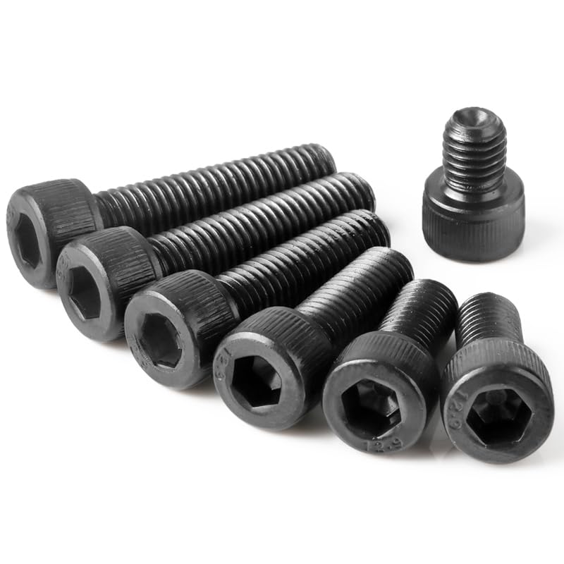 12.9 Grade High-Strength Cup Head Hex Socket Screw Black Cylindrical Full Tooth Bolt M1.4 .6 M2 .5 M3 M4M5M6M8~M20(20mm,M10 (10Pcs))