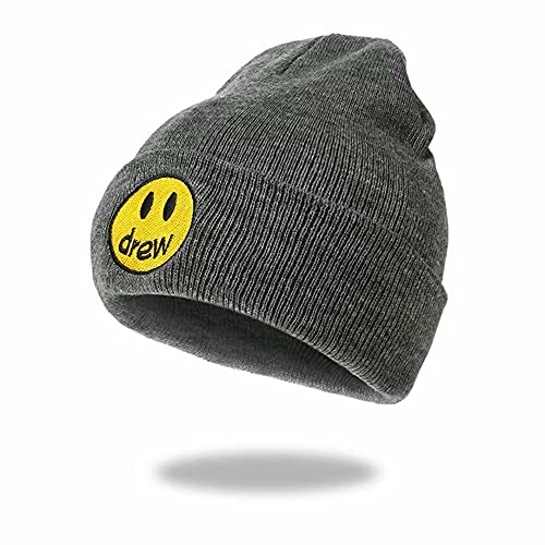 gtdvnyi Smiley Winter Knitted Cuffed Beanie Cuff Skull Cap Knitted Hat,Warm Knit Caps for Men & Women Grey