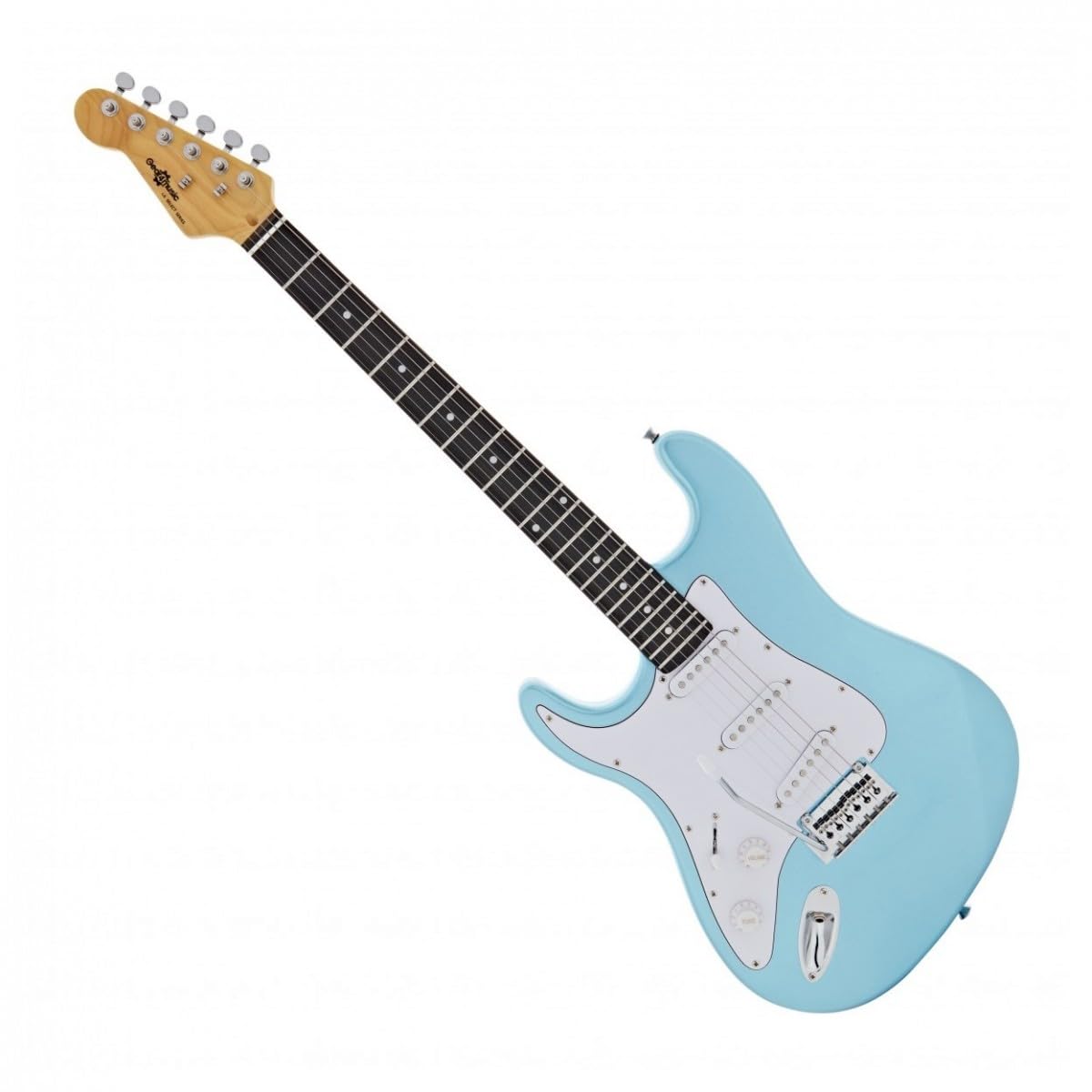 Guitare électrique pour gaucher Taille standard + courroie, sacoche, médiators, câble, bleu métallisé