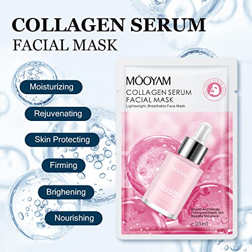 Collagen Facial Mask Skin Care Hydrating Face Masks, Brightening And Anti Aging Face Sheet Masks, Nourishing And Moisturizing Facial Mask Skincare For Women For All Skin Types - 10 Sheets #TOP1