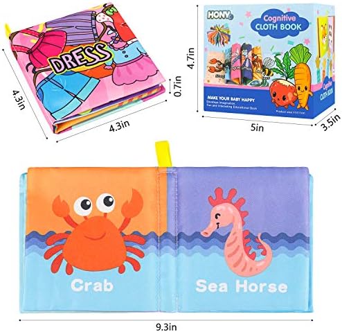 Baby Bath Books,Nontoxic Fabric Soft Baby Cloth Books, Early Education  Toys,Waterproof Baby Books for Toddler, Infants Crinkly Cloth Book Bath  Toys ...