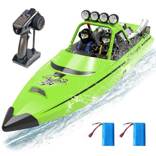 ARRIS Fast RC Jet Boat with Self-Righting & 2 Batteries 20 MPH High-Speed Water Jet Pump Weedless Shallow-Water Design 2.4Ghz Waterproof Remote Control Boat for Adults Hobby Grade Gifts