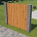 Produktbild Festnight Gabionen-Zaunelement 180x180cm | Sichtschutz Windschutz Gartenzaun mit 2 Steinkrbe | Holz Zaun für Balkon Terrasse Schwimmbad | Verzinkter Stahl und Kiefernholz
