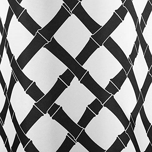 Exclusive Home Bamboo Trellis Indoor/Outdoor Light Filtering Grommet Top Curtain Panel, 54"X96", Black/White, Set Of 2 #TOP1