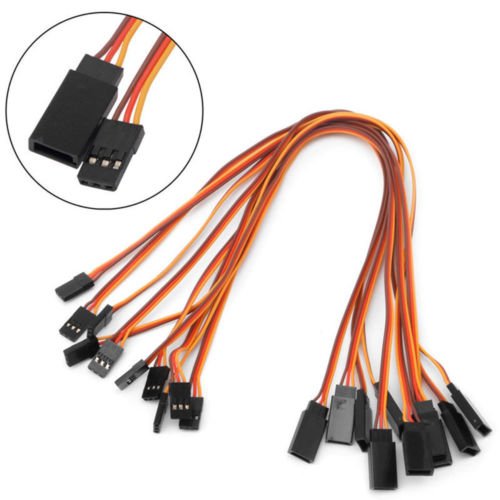 600mm JR Male to Female Servo Receiver Extension Wire Cable for RC Car Plane Helicopter (Pack of 10)
