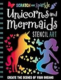 Scratch and Sparkle Mermaids / Unicorns Stencil Art