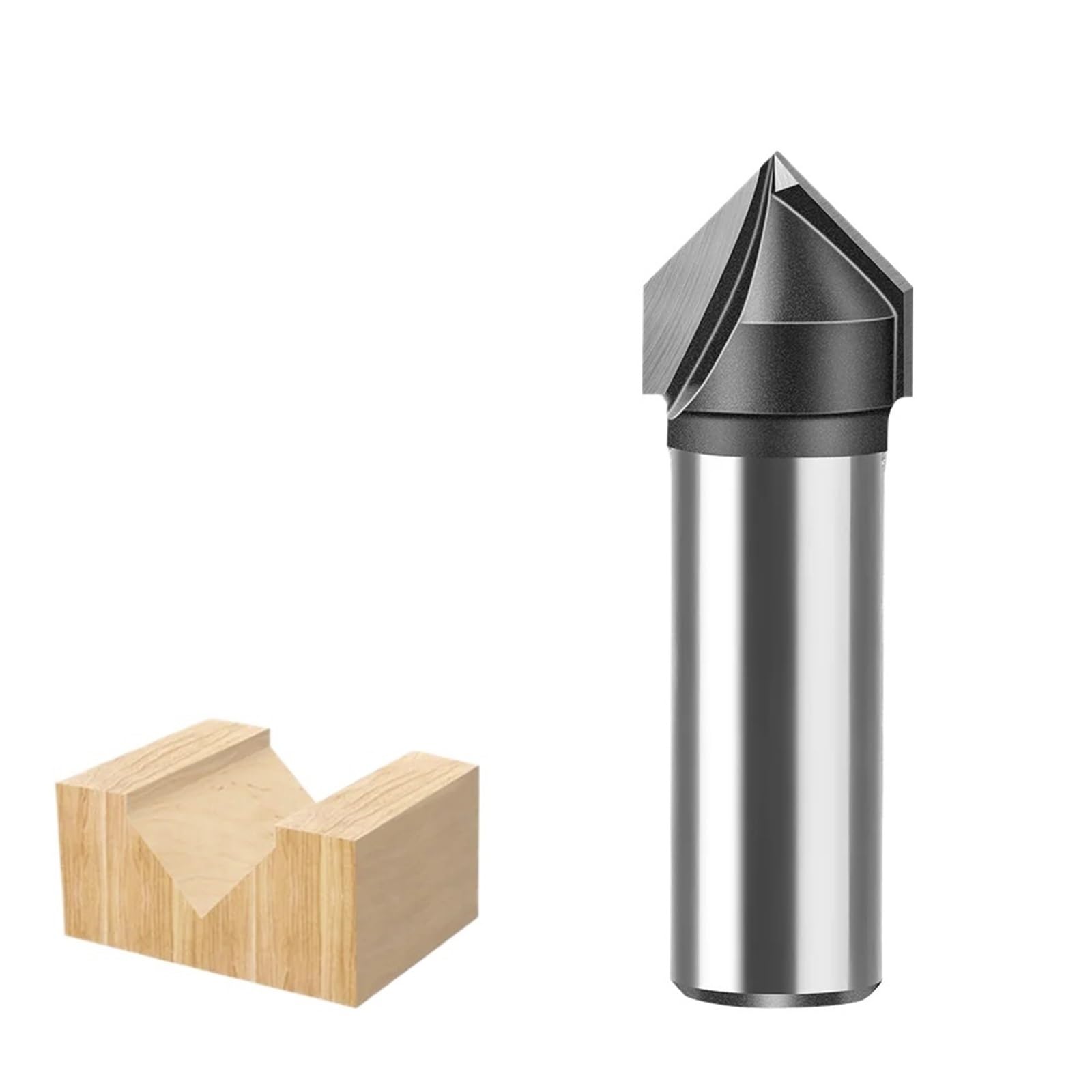 90 Degree Chamfer Router Bit - 6mm & 12mm Shank V Groove Engraving Woodworking Milling Cutter,1pcs(12x15.9mm)
