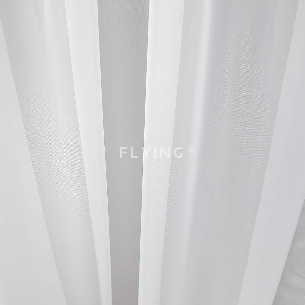 FKL DESIGN Home Deco LB-11-AFKL Rideau de Balcon Rideau prêt à l'emploi pour Balcon en Voile avec Volants gipure Blanc différentes Versions LB-11-A (250 x 400 cm)-400