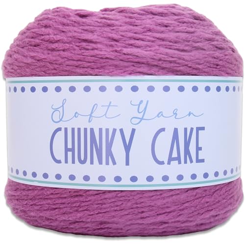 Image of ThreadArt Chunky Yarn Big Cake, 300g (316 Yards - Magenta 10 | Super Bulky #6 for Hand Knitting & Crocheting - 100% Soft Acrylic for Blanket Yarn