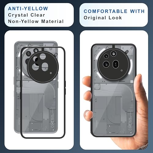 Image of CEDO Backcover for Nothing Phone 3a Pro (5G) | Camera Protection Bump Shockproof Edge | Ultra Hybrid Transparent Acrylic Clear TPU+PC Hard Backcase Cover (Black)
