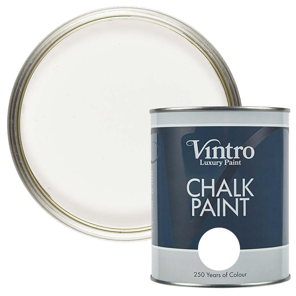 Vintro | White Chalk Paint | Furniture Paint | Shabby Chic | Upcycle | Decorate | Ultra Matt Finish | 1 Litre (Crystal)