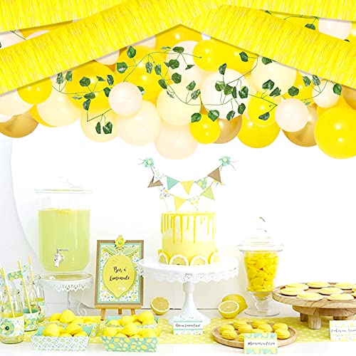 Image of 6 Pack 10 Feet Foil Fringe Garland Metallic Tinsel Streamers Banner Wall Hanging Curtain Backdrop Banner for Parade Floats, Thanksgiving, Christmas, Birthday, Halloween Party Decorations(Yellow)