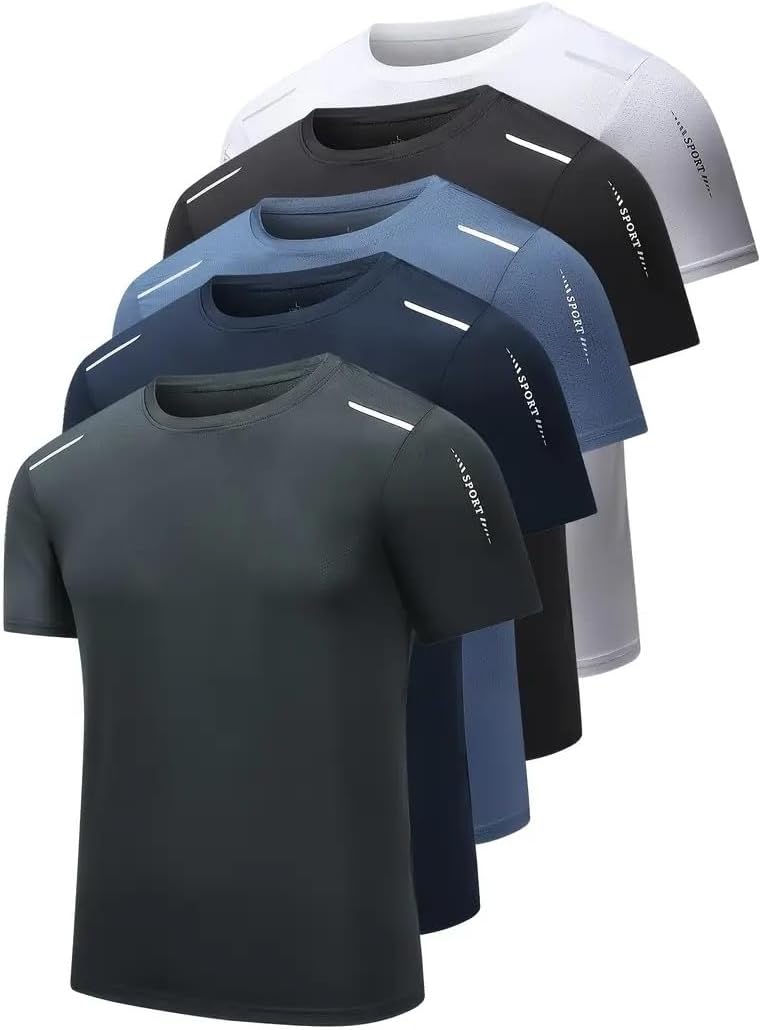 Quick Dry Ice Silk Athletic T-Shirts for Men, Athletic Short Sleeve Moisture Wicking Tee for Running,Training, 1 Piece