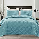 Exclusivo Mezcla Ultrasonic 3 Piece King Size Quilt Set with Pillow Shams, Lightweight Bedspreads/...