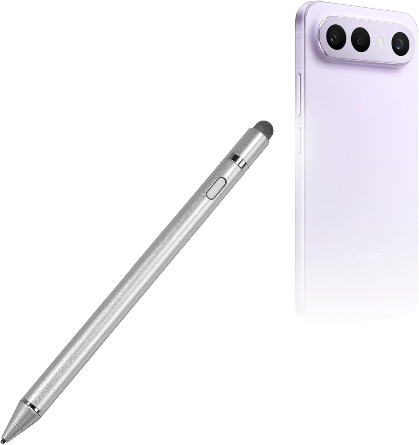 BoxWave Stylus Pen Compatible with vivo S50 Pro mini - AccuPoint Active Stylus, Electronic Stylus with Ultra Fine Tip - Metallic Silver