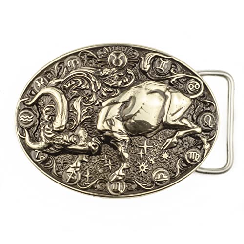 Taurus german silver belt buckle, Bull Horoscope Astrological Zodiac Sign solid nickel silver buckle gift for men and women, accessory