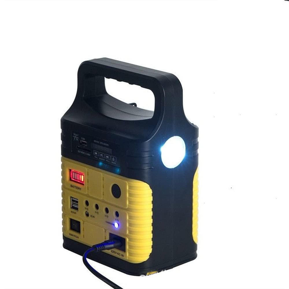 Générateur Solaire,Centrale Électrique Portable 7500MAH avec Solaire Panneau 2 sorties USB 5V DC, 4sortiesLED3,7V 3 Ampoules pour Camping,RV,Extérieur DC Générateur