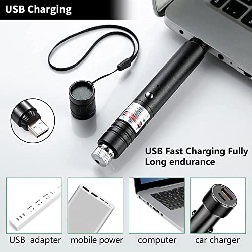 Cowjag Long Range Green Laser Pointer, 2000 Metres Laser Pointer High Power Pen, Green Lazer Pointer Rechargeable For Hiking, Cat Laser Toy Usb Charge #TOP2
