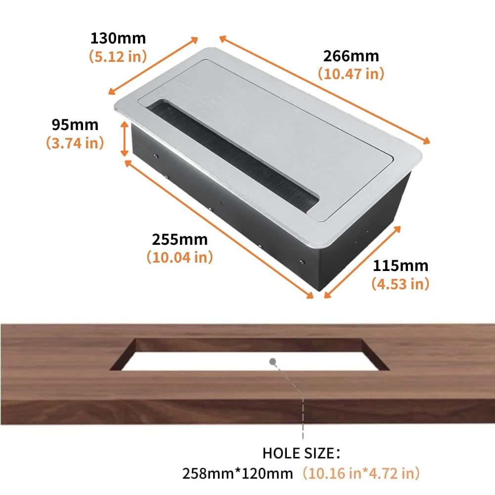 ZESHAN Table Power Socket Connectivity Box with UK Plug, USB C