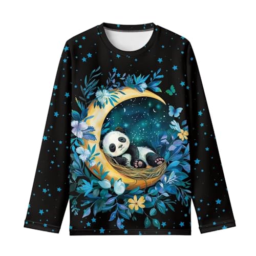 Image of Girls Cartoon Print Long Sleeve Graphic Tee Casual Crew Neck T-Shirts for 3-16 Years Little Girls