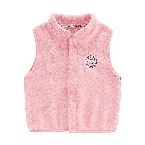 Generisch - Piumino per bambini e bambine, caldo, con cartoni animati, ideale per l'inverno, senza maniche, in pile, per neonati e bambini piccoli, Colore: rosso, 12-24 Monate