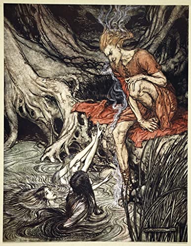 Peinture sur Toile Arthur Rackham Impression d'Art Nordique de Prestige Chambre 60x90cm
