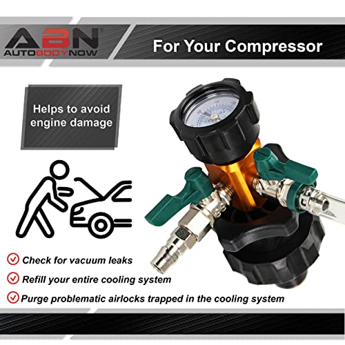 Abn Universal Coolant System Refiller Kit - Cooling Vacuum Refill Leak Test Radiator Flush Coolant Pressure Tester Kit #TOP2