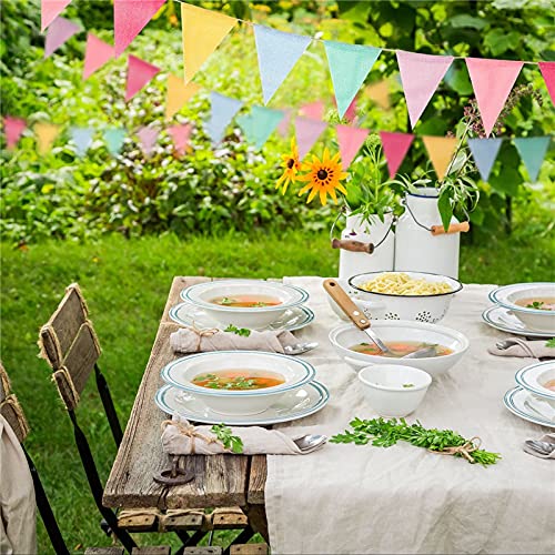 24Pcs Multicolor Flags Imitated Burlap Bunting Banner Pastel Rainbow Decor Fabric Triangle Flag For Wedding Kids Room Classroom Decoration,Birthday Partybackdrop,Congrats Grad,Party Decorations #TOP5