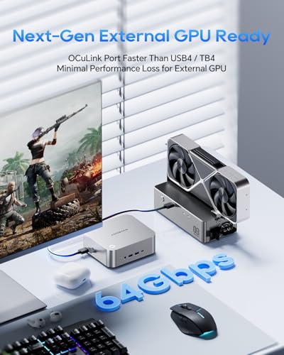 Image of AOOSTAR MACO Mini PC, AMD R7 Pro 6850H Mini Computer (8C /16T, up to 4.75GHz), 24GB RAM 1TB SSD with 3 M.2 Slots, Dual 2.5G LAN&USB4, OCuLink, Supports 4-Screen Output, Mini Desktop PC for Home /Office