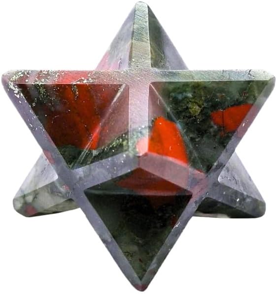 Natural Stone Dark Lepidolite Merkaba with Velvet Pouch (1 Pcs)