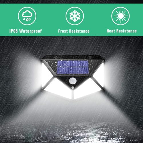 Image of Outdoor Solar Lights with 3 Modes & 100 LEDs Motion-Sensor Security Lights with 270 Lighting Angle & IP65 Waterproof Wall Lights Bright, Backyard Garden Fence Patio Front Door 1-Piece Set of