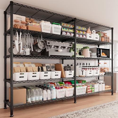 Reibii698wstorageshelves1600lbswireshelvingunit5tiermetalshelvingforstoragerackshelvesadjustableheavydutygarageshelfpantryshelveskitchenshelving698wx158dx724hblack  Urban Country Home Decor Reibii 698 w storage shelves 1600lbs wire shelving unit 5 tier metal shelving for storage rack shelves adjustable heavy duty garage shelf pantry shelves kitchen shelving 698wx158dx724hblack  urban country home decor